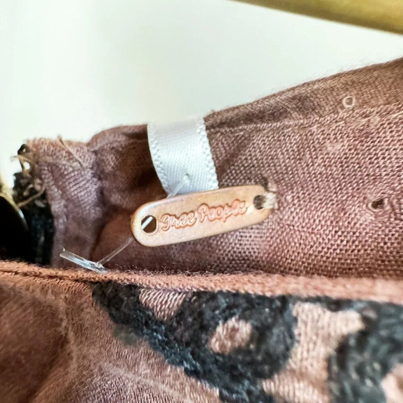 Free People Ruched Embroidered Puff Sleeve Mini Dress XS - Picture 9 of 9